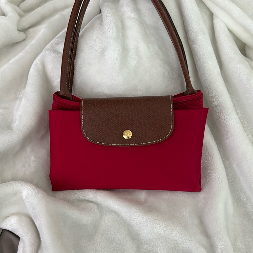 Longchamp red tote bag